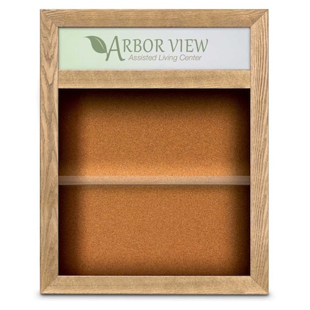 United Visual Products Outdoor Enclosed Combo Board, 42"x32", Satin Frame/White Porc & Cloud UVCB4232OD-WHTPORC-CLOUD